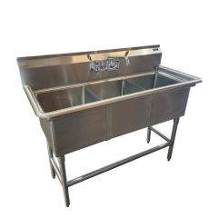 Autopsy Sink - 2000 - Triple Scrub Sink with Backsplash