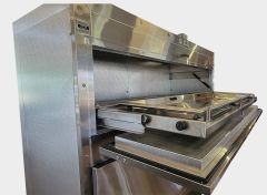 Side Load Upright Morgue Cooler, 2 body capacity, 23" trays (includes 2 trays)